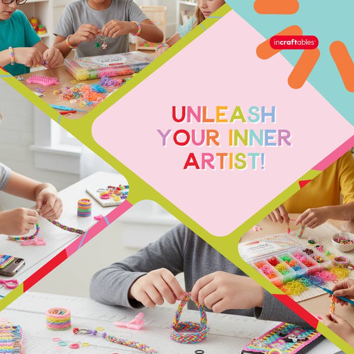 Incraftables - Wholesale DIY Craft Kit - Kids - Incraftables Rubber Band Bracelet Kit – 1800pcs4