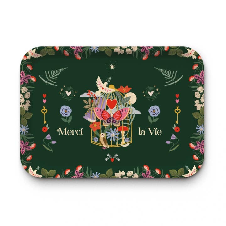 Tabuleiro retangular kraft (42x30 cm) - Os arcanos do coração por atacado de Maison Royal Garden