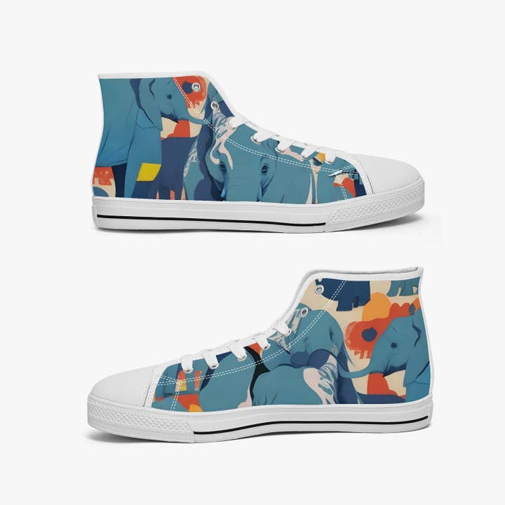 Save The Elephants - Tembo Canvas High Tops for wholesale by Alma