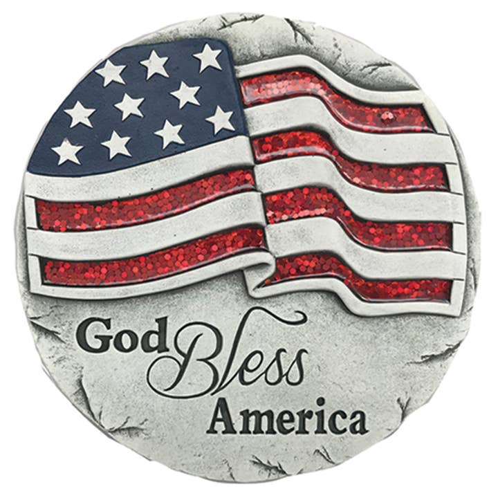 10" Cement God Bless America Stepping Stone for wholesale by Santa’s Workshop Inc.