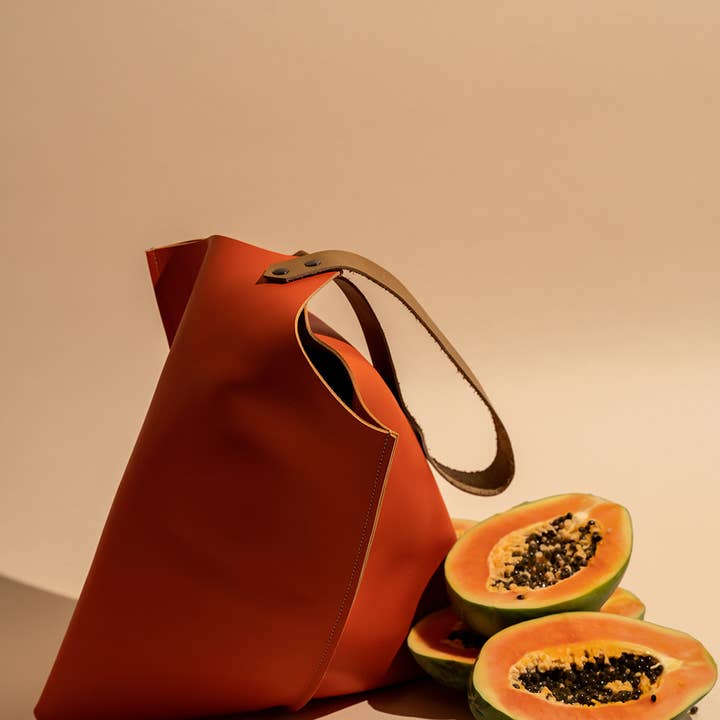REMOVED BRAND - Wholesale Tote Bag - Women's - Leather Wedge Tote 16inch Papaya orange2