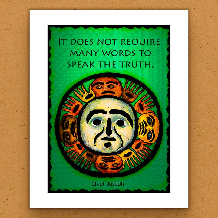 Handgemaakte Kunstdruk - Inheemse Amerikaan - Spreek de Waarheid voor wholesale door The Kaleidoscope Designs
