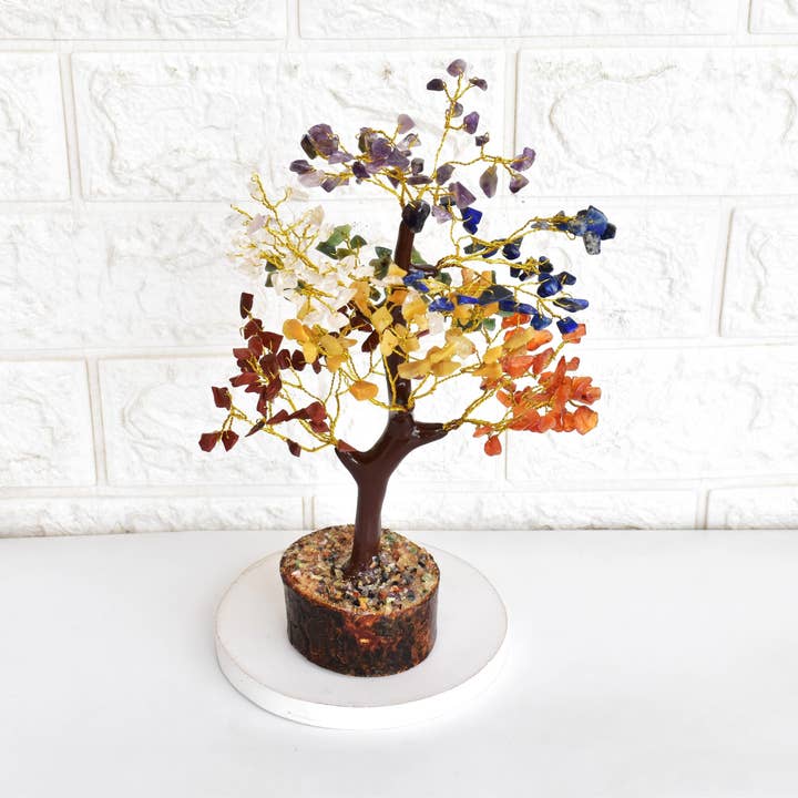 300 Chips Gemstone Tree | 7 Chakra | Healing Crystal Tree for wholesale by Soothing Crystals