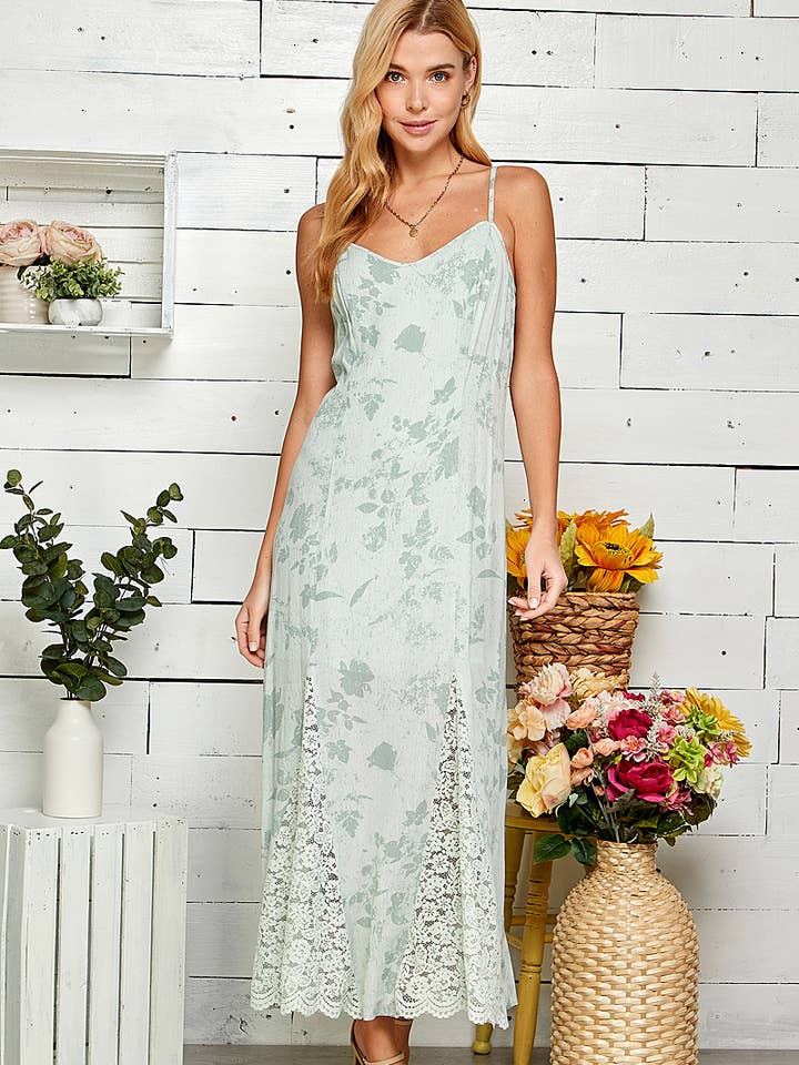 Robe Midi à Insertions en Dentelle Lunaria pour la vente par Sweet Lemon