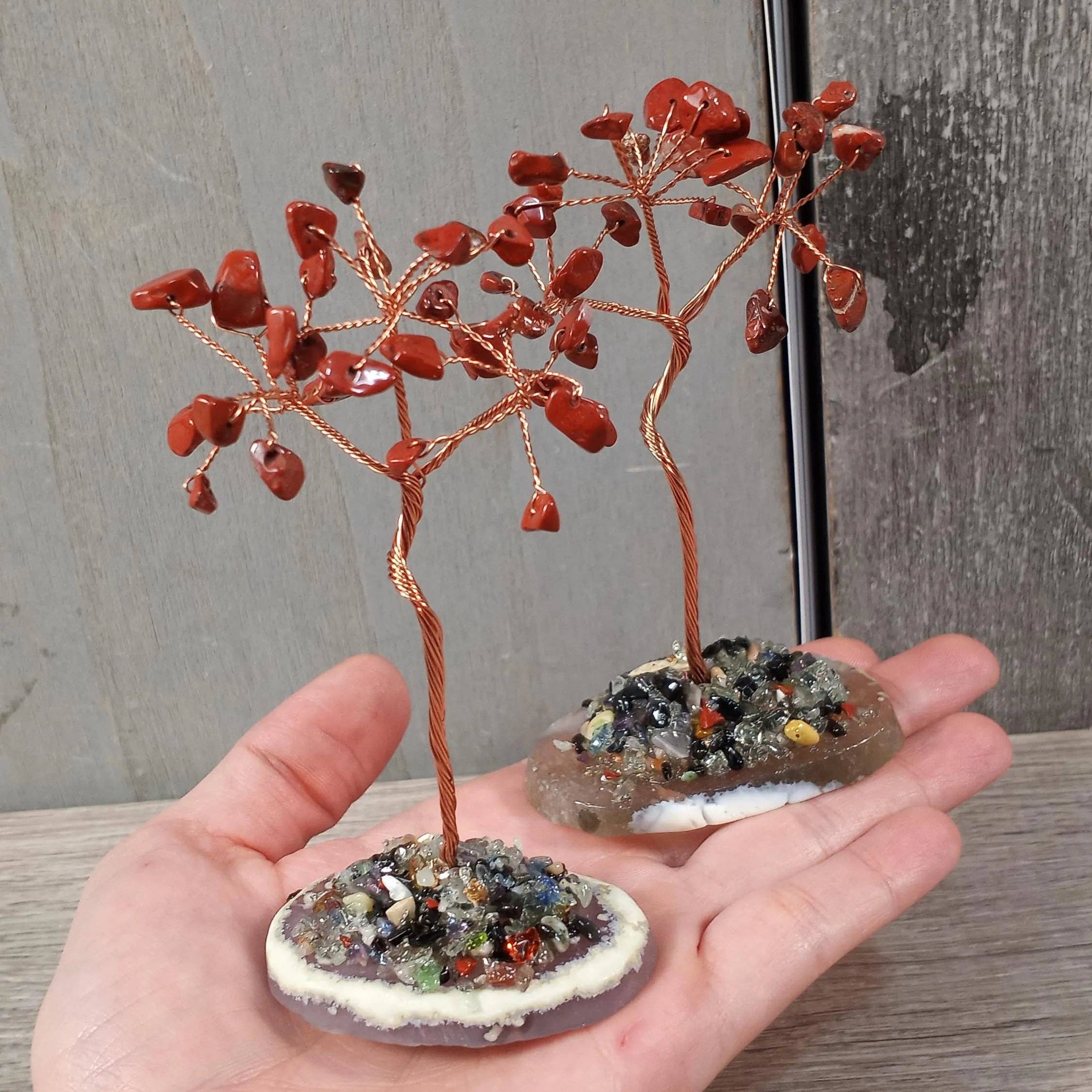 Keystone Crystals - Wholesale Spiritual Stone/Crystal - Gemstone Copper Tree on Agate Base – Crystal Decor8