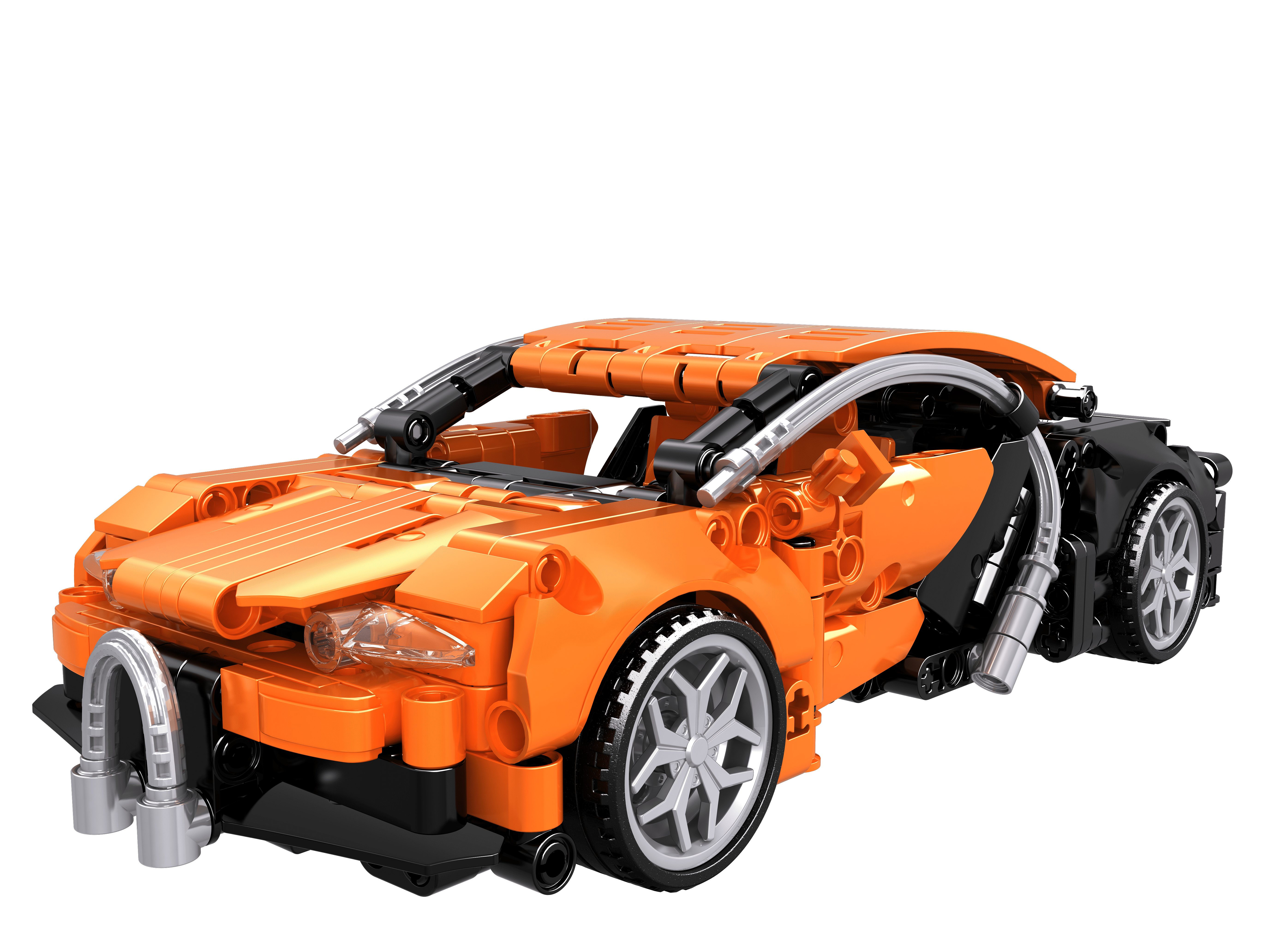 Open Bricks - Wholesale Building Set - Kids - OPEN BRICK - Sports Car Orange1