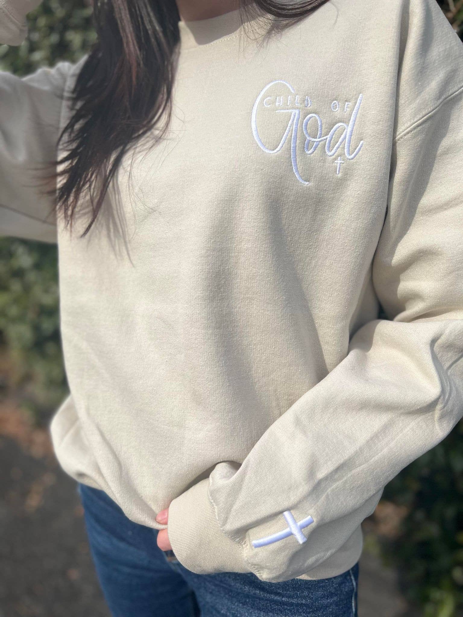 Adelle Linen - Wholesale Sweatshirt - Women's - Child of God Embroidered Sweatshirt9
