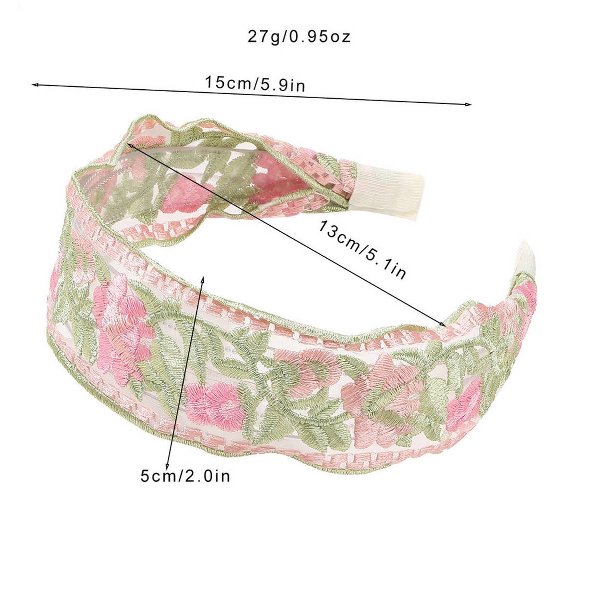 ACCITY - Wholesale Fashion Headband - Women's - MESH EMBROIDERED FLOWER HEADBAND_CWAHA16516