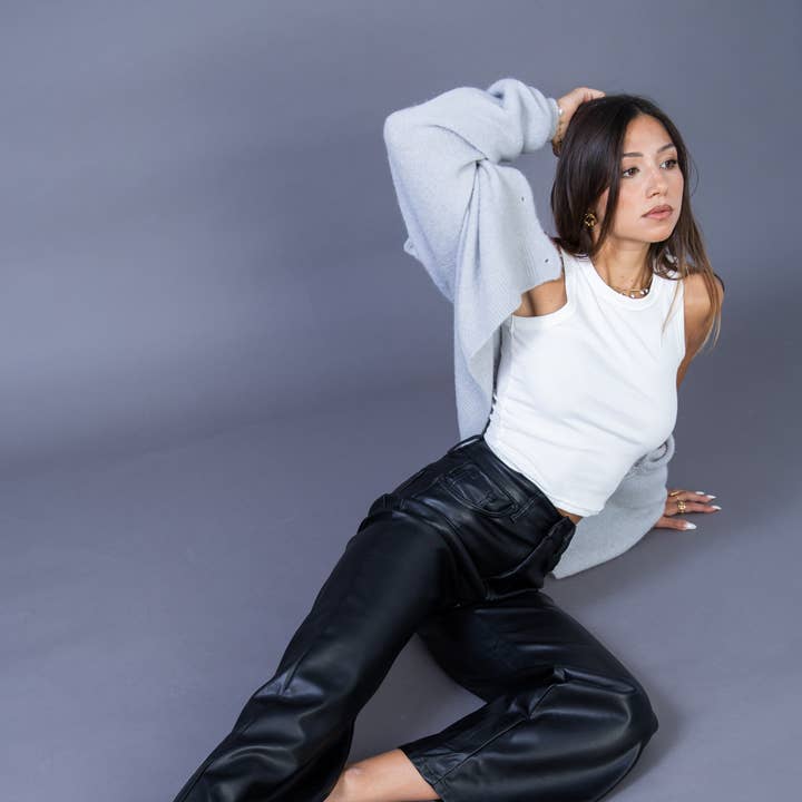 Women's wide leg faux leather pants - ANA & LUCY and other Purchase Wholesale coated jogger pants. Free Returns & Net 60 Terms on Faire trending on Faire.