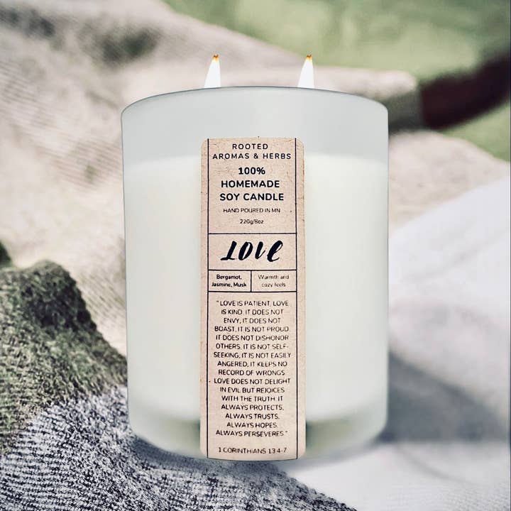 Rooted Aromas and Herbs - Wholesale Jar/Filled Candle - Love Meditation Candle2