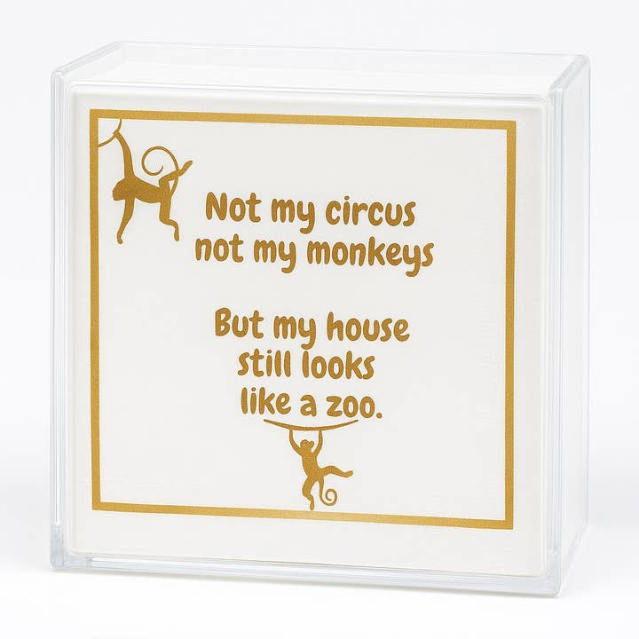 Maven Home - Wholesale Disposable Napkin - Linen-Feel Cocktail Napkins, Not My Circus2