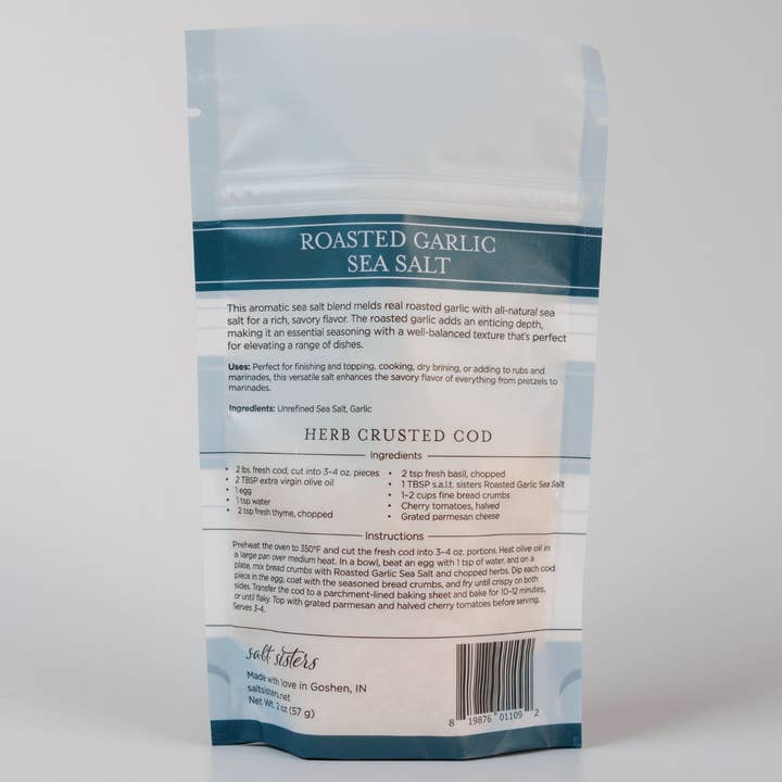 Salt Sisters – Engroshandel Salt – Helt naturligt havsalt - ristet hvidløg - 2 oz