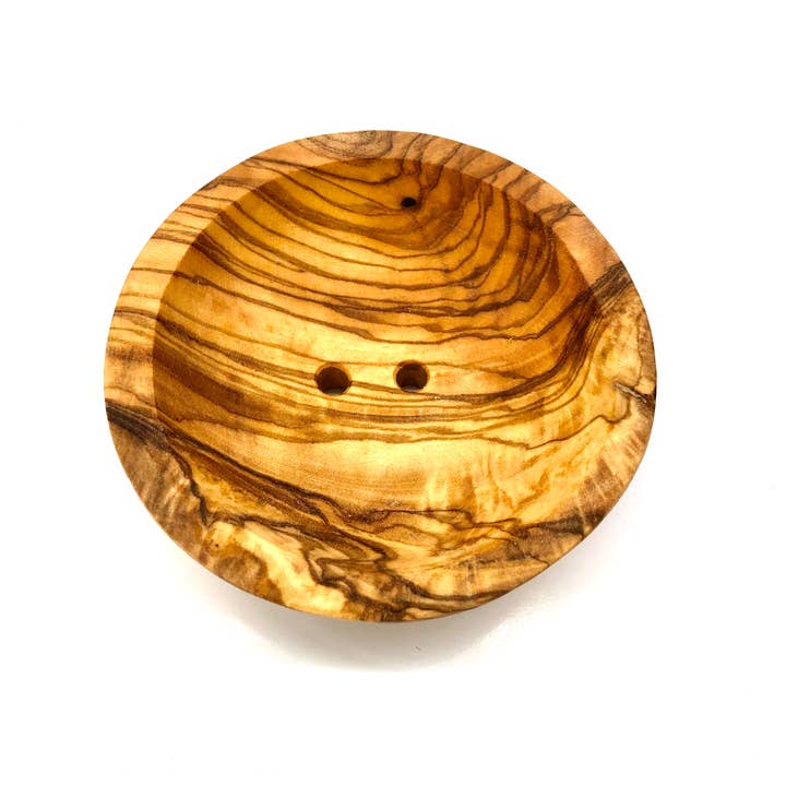 olivenholz-erleben - Wholesale Bath Soap Dish - Round soap dish diameter approx. 8 cm made of olive wood2