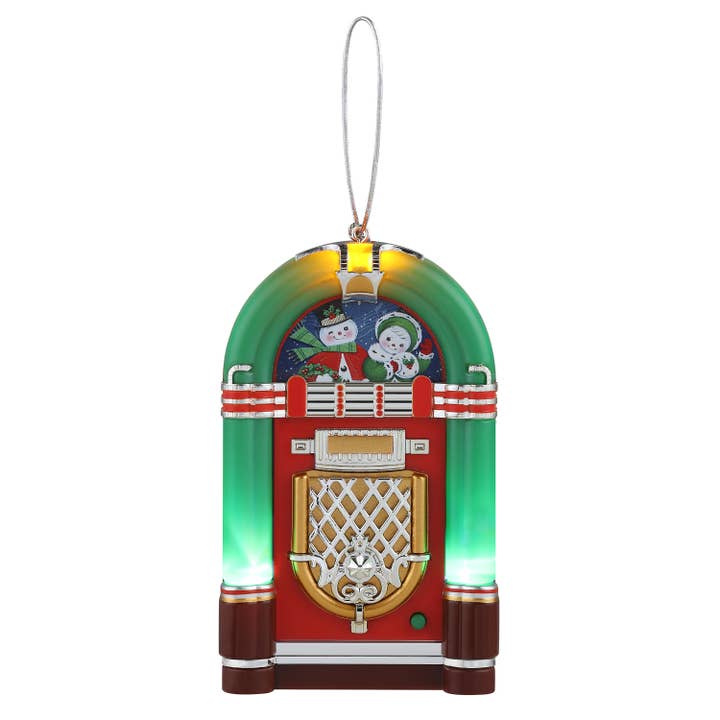 Mini Jukebox Ornament - Green for wholesale by Mr. Christmas