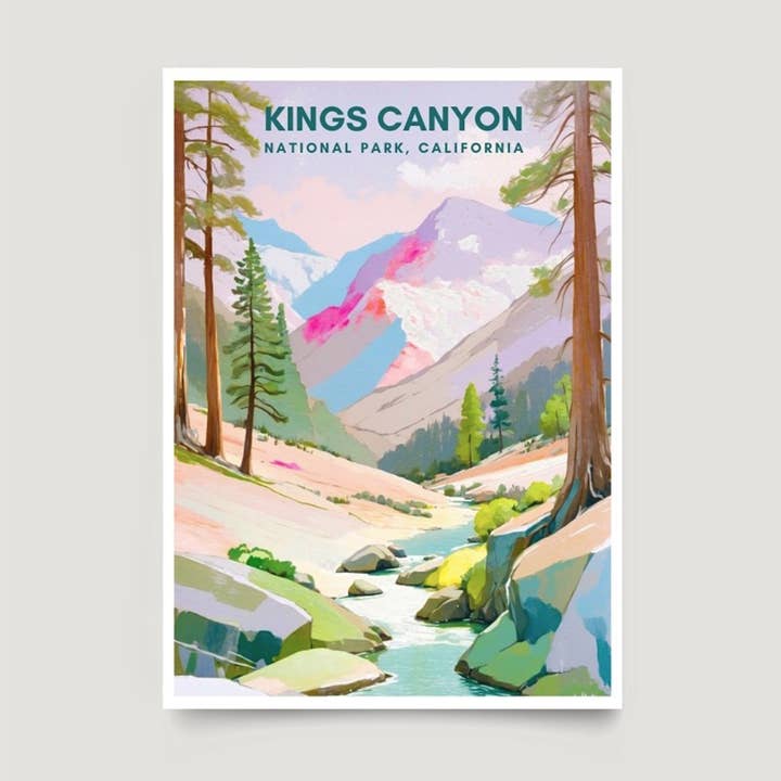 Kings Canyon National Park Print | California Poster for wholesale by Across Our Land