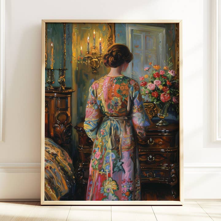 Frau in bunter Robe Kunstdruck für den Großhandel von Paper House Print Shop