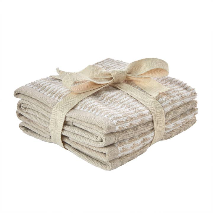 Longborough 4-Piece Turkish Cotton Washcloth Set, Tan for wholesale by SKL HOME