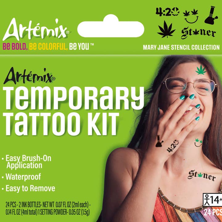 Kit de tatouage temporaire Artémix 24 pièces : Mary Jane pour la vente par Artemix Body Art