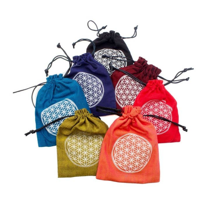 Flower of Life Crystal Bags, 20 Count for wholesale by Earths Elements Wholesale