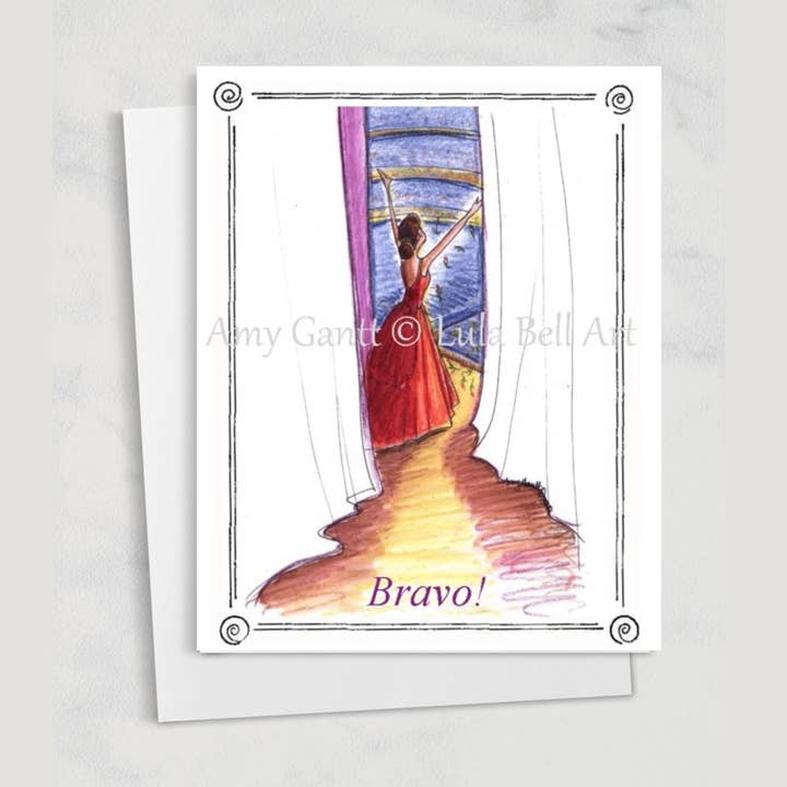 Congratulations - Bravo Curtain Call Greeting Card for wholesale by Lula Bell Cards and Gifts