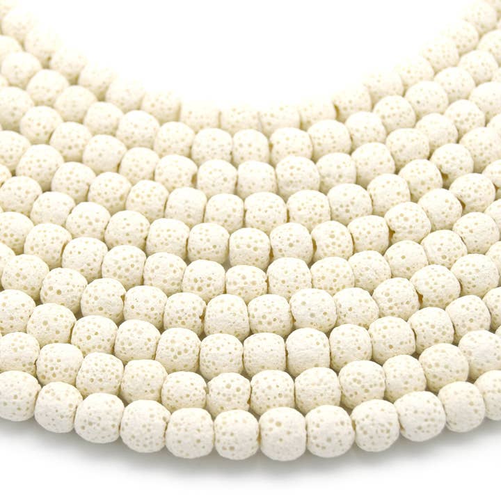 Only Beads - Vendita all'ingrosso Perline - Lava Beads | Diffusore rotondo bianco, 6 mm, 8 mm, 10 mm, 12 mm, 14 mm, 16 mm, 18 mm, disponibile3