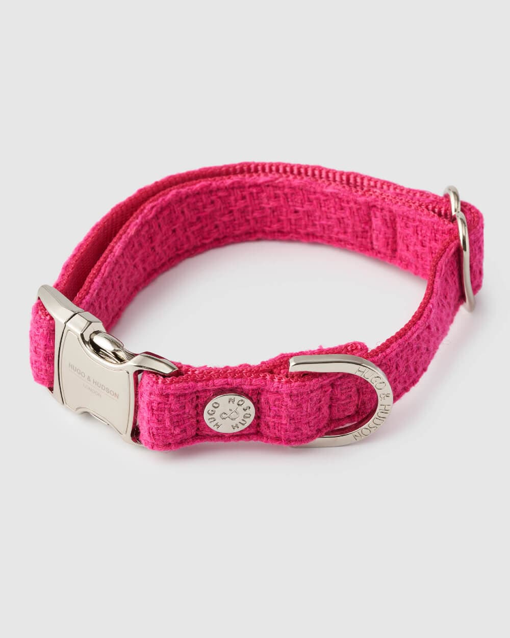 Hugo & Hudson – wholesale Pet collar – Dog – Pink Luxury Tweed Dog Collar2