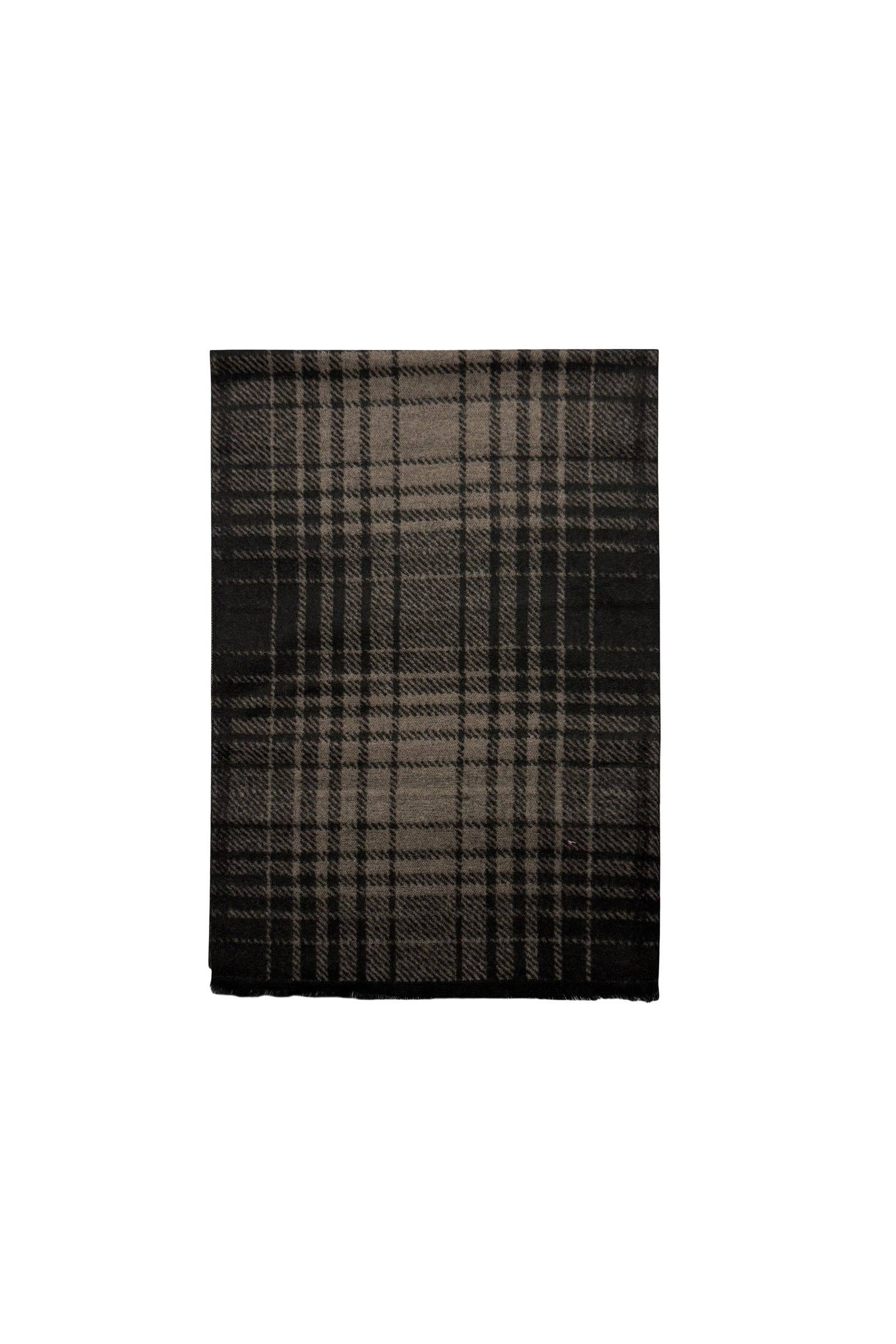 Fashion Scarf World - Wholesale Scarf - Unisex - Grid Check Print Reversible Mens/Unisex Frayed Scarf5