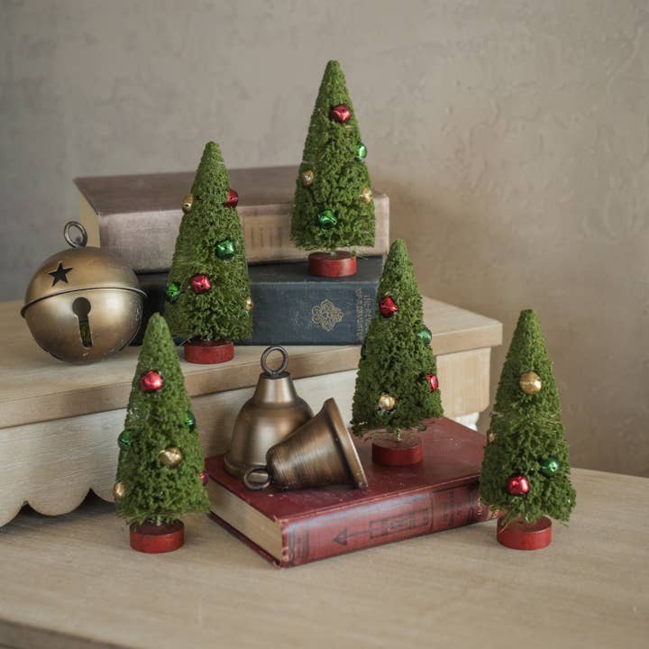 SET/ 5 - 6" GRÖNA FLASKBORSTTRÄD MED BJÄLLROR för wholesale av Ragon House