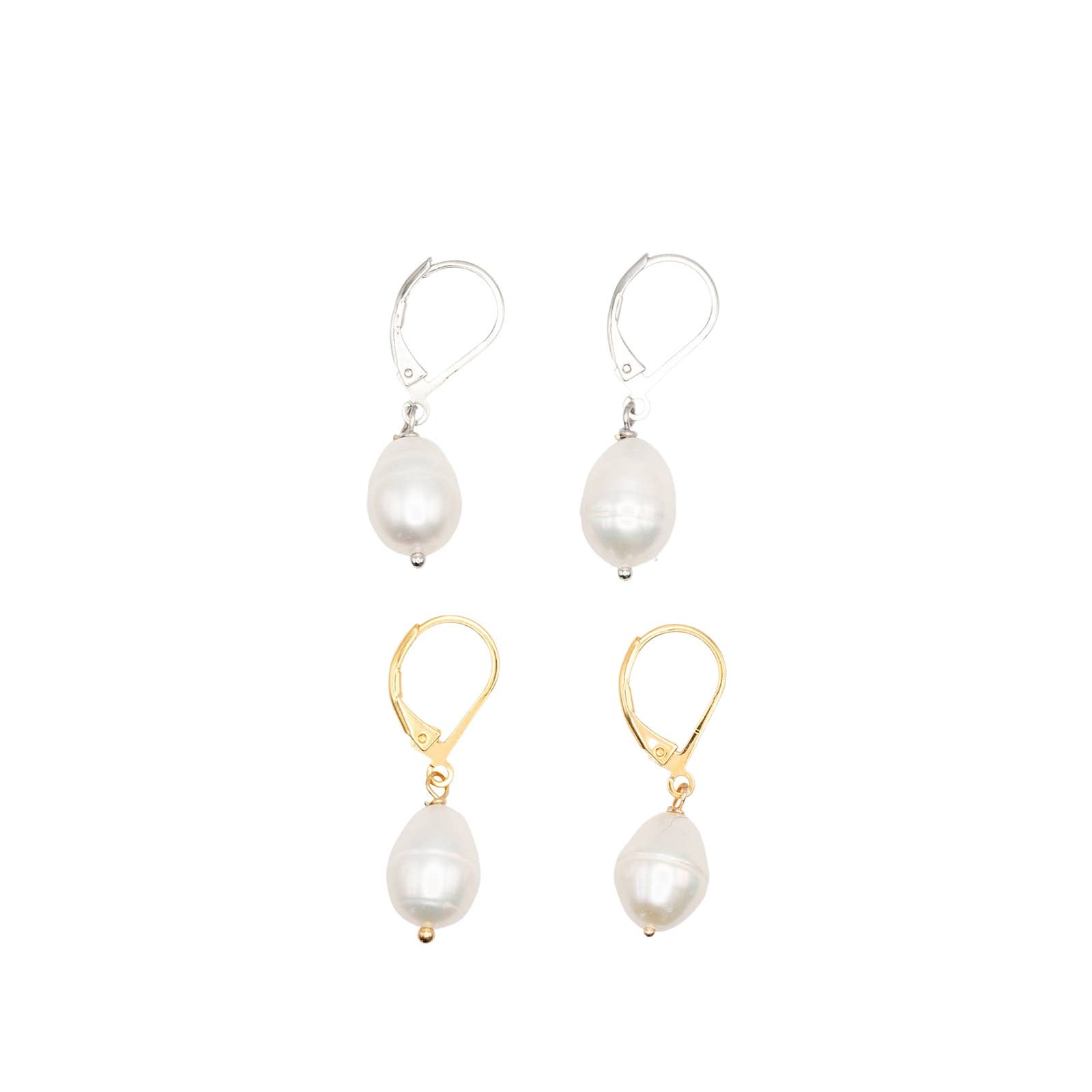 Rebecca Accessories LLC – wholesale Dangle earrings – Freshwater Pearl Simple Dangle Leverback Earring Dainty Gift2