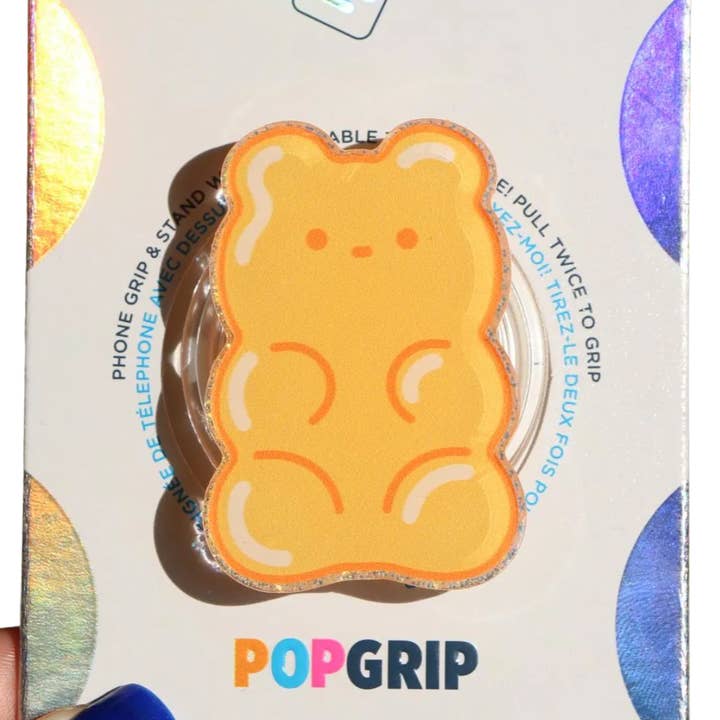 Orange Gummy Bear Sparkly Grip for wholesale by Ivy Resin Shop LLC