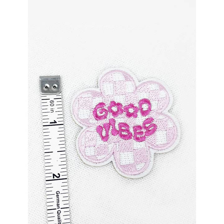 MIX COLOR Good Vibe DIY Iron On Embroidered Patches for wholesale on Faire9