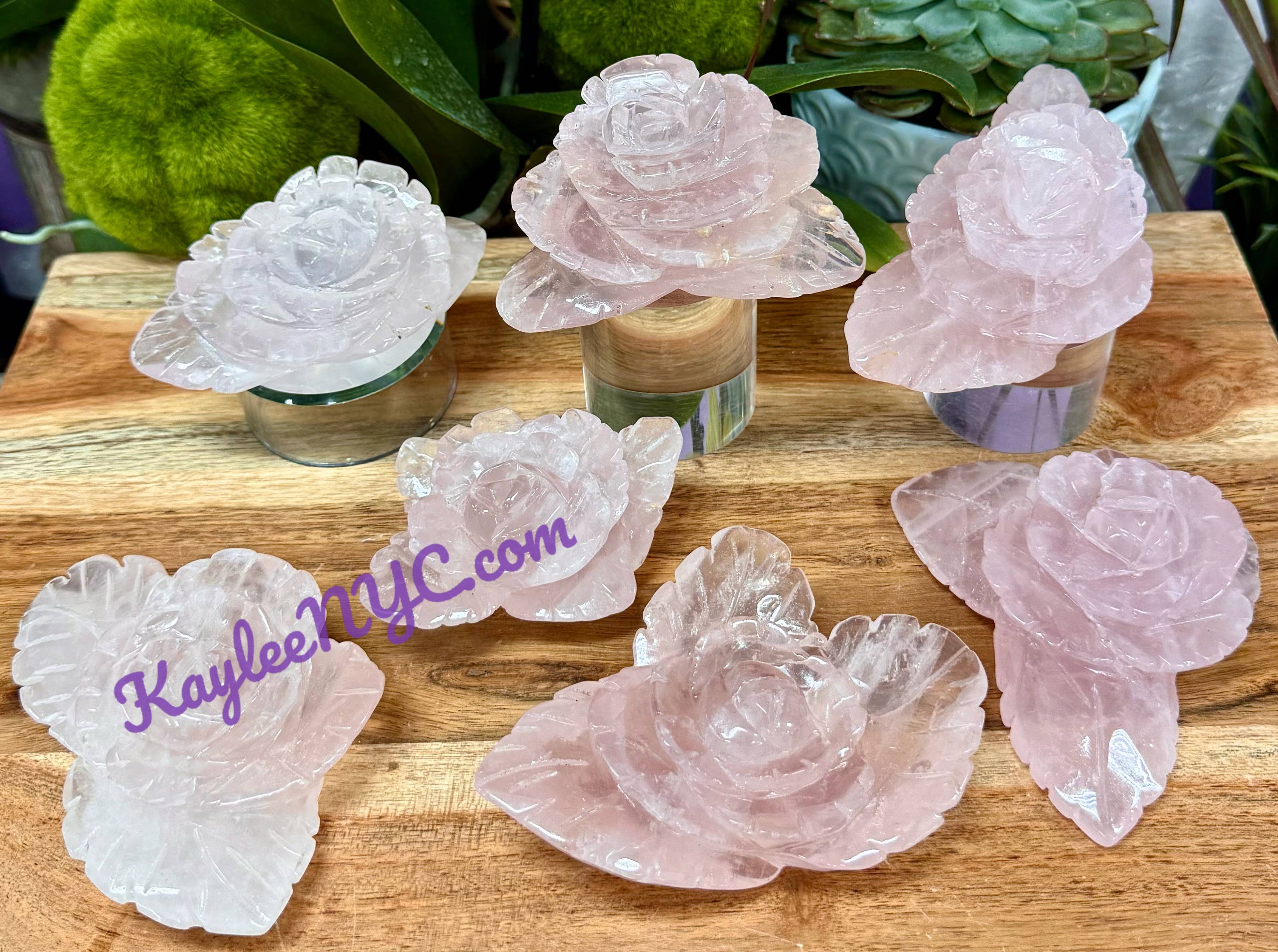 KayleeNYC - Wholesale Spiritual Stone/Crystal - 5-8 pcs Natural Rose Quartz Roses Healing Energy1