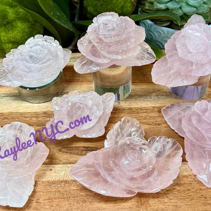 KayleeNYC - Wholesale Spiritual Stone/Crystal - 5-8 pcs Natural Rose Quartz Roses Healing Energy1