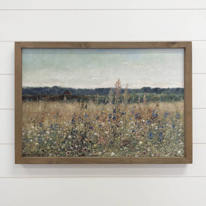 Hangout Home - Wholesale Art Print - Vintage Wildflower - Nature Canvas Artwork - Wood Framed Art2