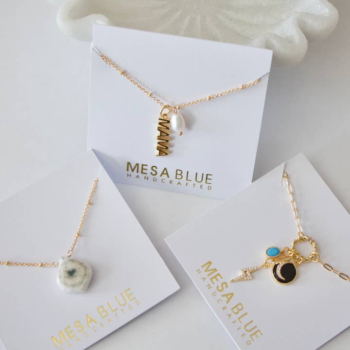 Mesa Blue - Wholesale Pendant/Charm Necklace - Solar Quartz NecklaceÂ