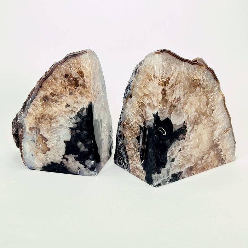 Rock Paradise - Wholesale Bookend - Black Agate Geode Crystal Stone Bookend Pair 3-6 lb1