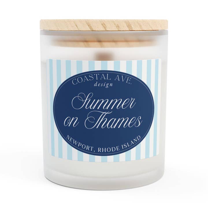 Sommer am Thames Newport RI Kokosnuss-Mango-Kerze für den Großhandel von Coastal Ave. Design