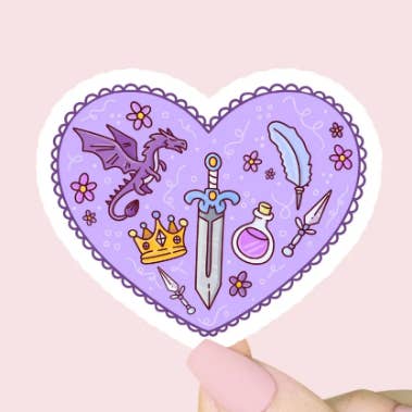 Autocollant Cœur Holographique Fantaisie – Esthétique Fantaisie 💜 pour la vente par Lonely heart studio