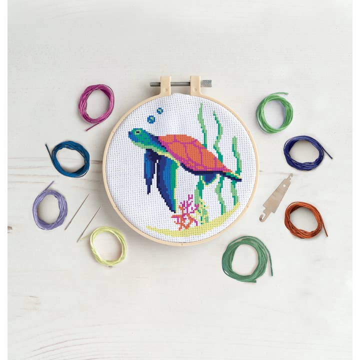 West Design Products - Vendita all'ingrosso Attrezzatura per ricamo/punto croce - Kit a punto croce Simply Make - Tartaruga della barriera corallina2