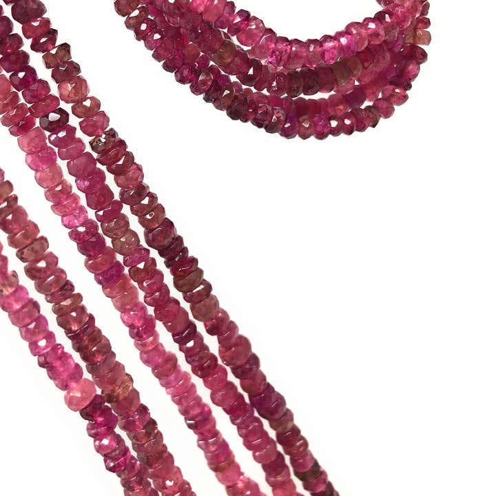 Perline in tormalina, perline di pietra preziosa, perline di tormalina rosa, perline di tormalina naturale, perline all'ingrosso, perline sfuse, 34,5 cm per la vendita all'ingrosso da parte di Akstar Gems