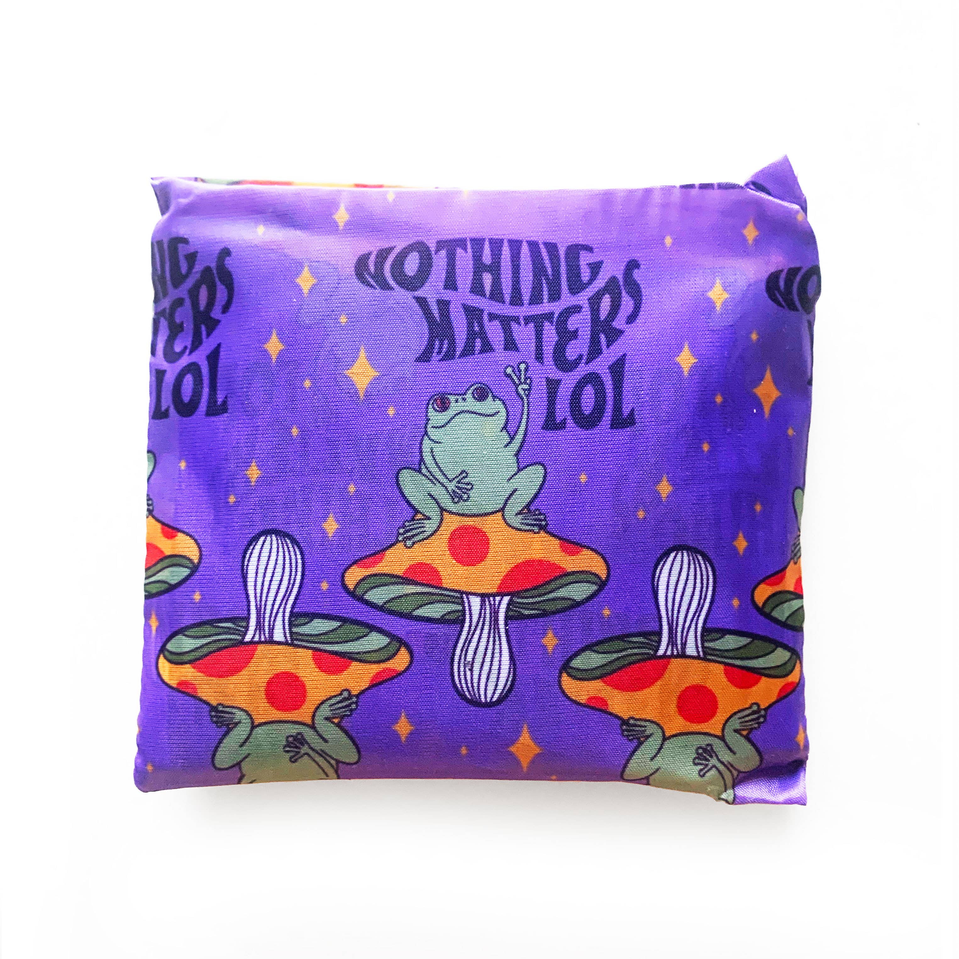 Krystan Saint Cat - Wholesale Grocery/Shopping Bag - Nothing Matters Frog Fold-Up Reusable Grocery Bag2