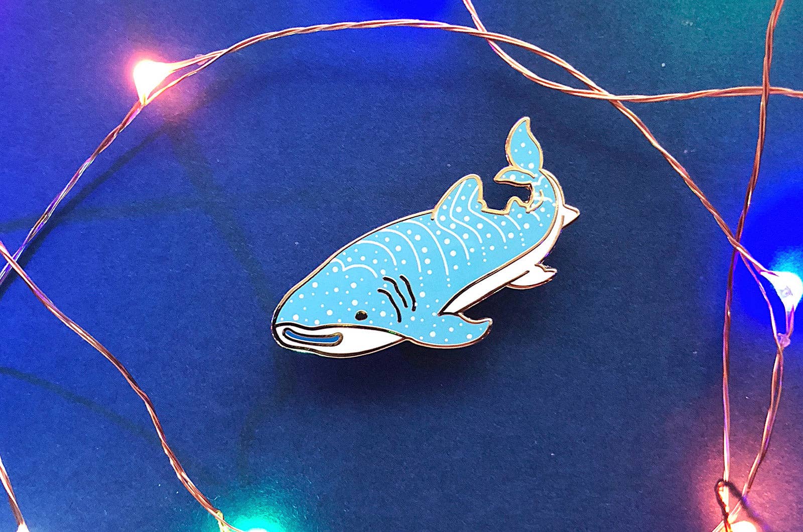 Alum and Ink - Wholesale Lapel Pin/Button - Happy Whale Shark Pin6