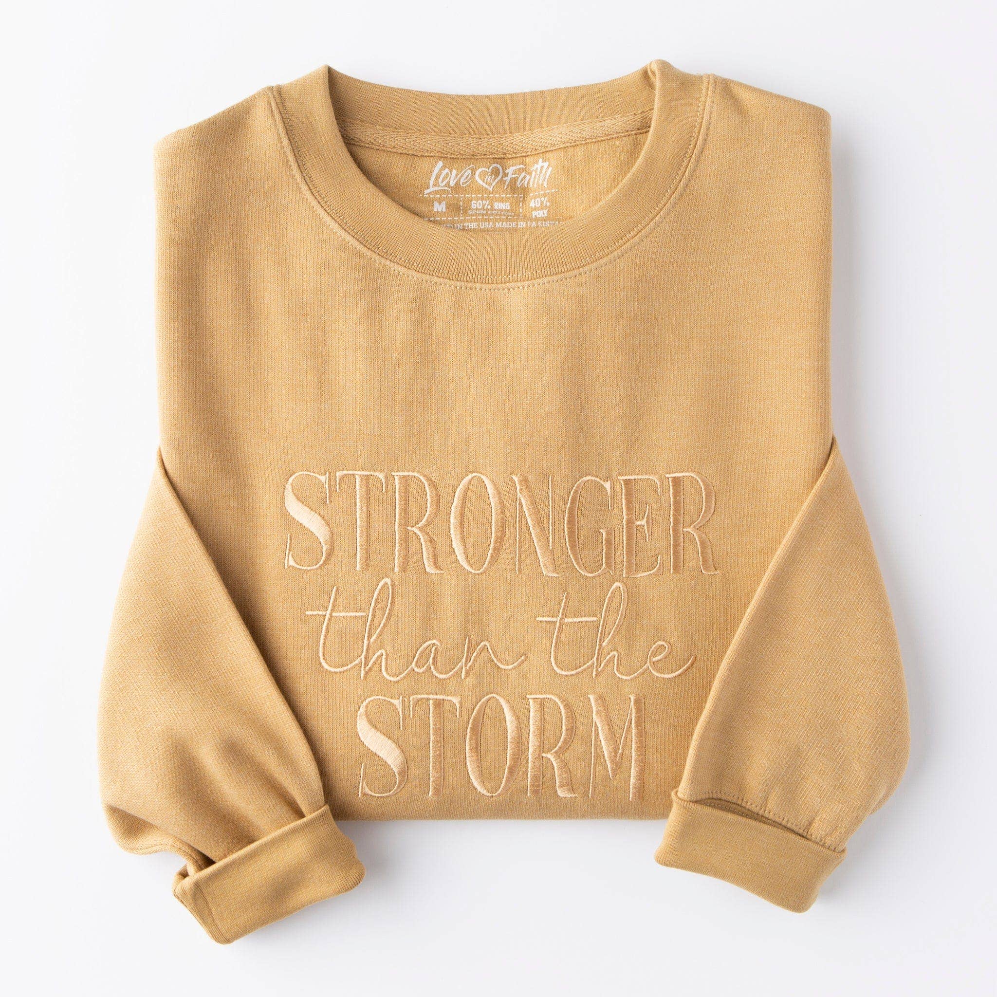 Love in Faith - Wholesale Sweatshirt - Women's - Embroidered Stronger Than The Storm Sweatshirt Collection0