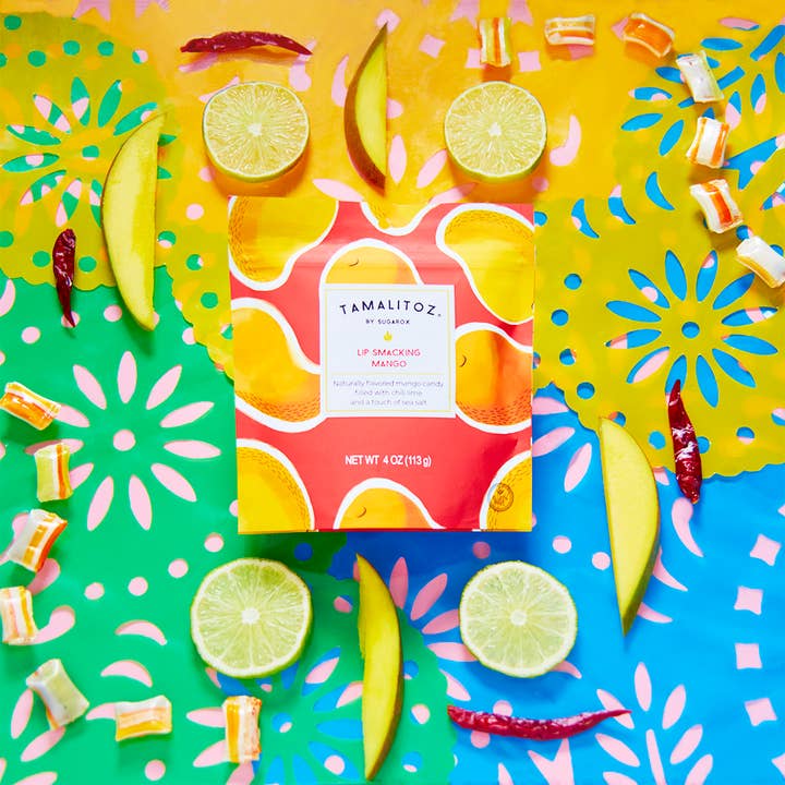 Sugarox Candy Studio LLC - Wholesale Hard Candy - LIP SMACKING MANGO TAMALITOZ CANDY 12CT