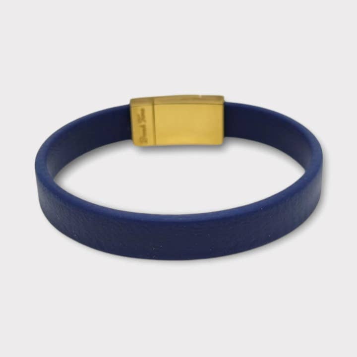 Bracelet magnétique en biothane bleu marine SIMPLICITY (SPT10) pour la vente par Break Time
