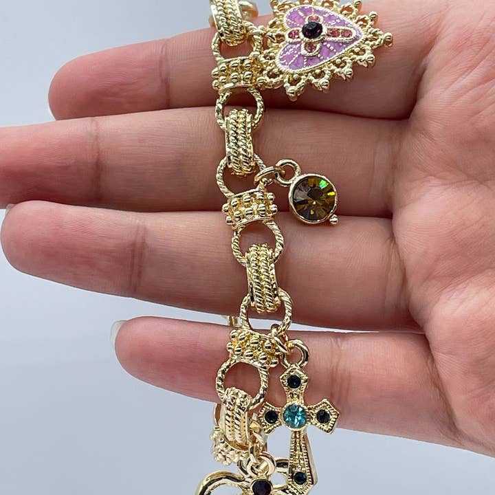 Milie – wholesale Charm/dangle bracelet – 18k GF Charm Necklace: Figa Hand and charms6