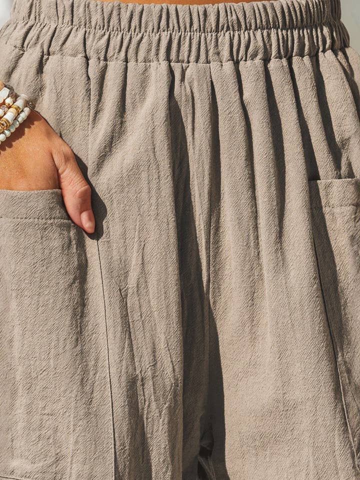 Lily Clothing - Wholesale Pants - Women's - COTTON AND LINEN HOLIDAY STRETCH WAIST OVERALLS8