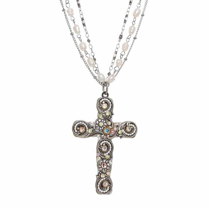 Michal Golan Jewelry - Wholesale Pendant/Charm Necklace - Silverlining Cross Necklace