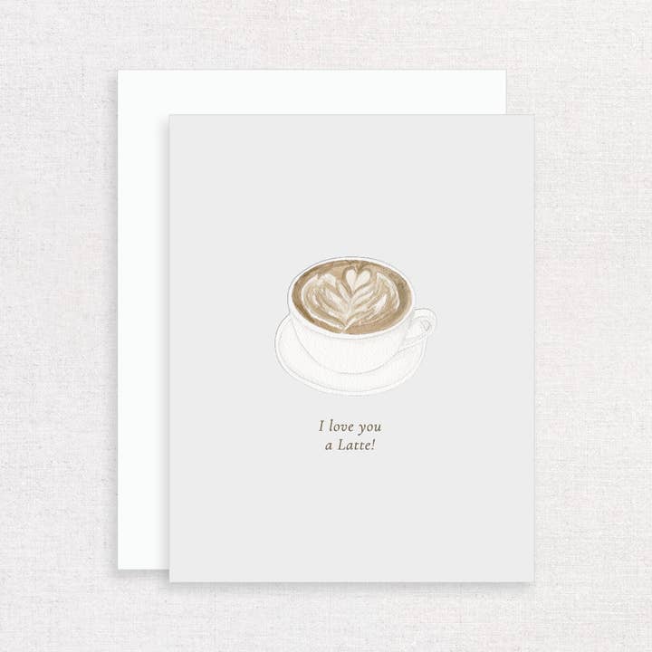 I Love You A Latte Greeting Card for wholesale by Korynne and Company