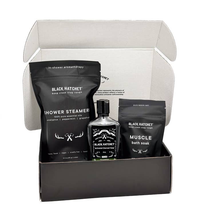 Latika Beauty - Vendita all'ingrosso Set bagno e corpo - Uomo - Set Regalo Black Hatchet per Uomo – Cura e Recupero ⚫1